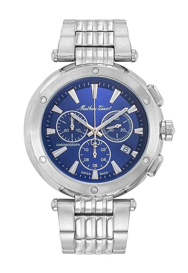 Mathey-Tissot Swiss Made Neptune Chrono Quartz Blue Dial Analog