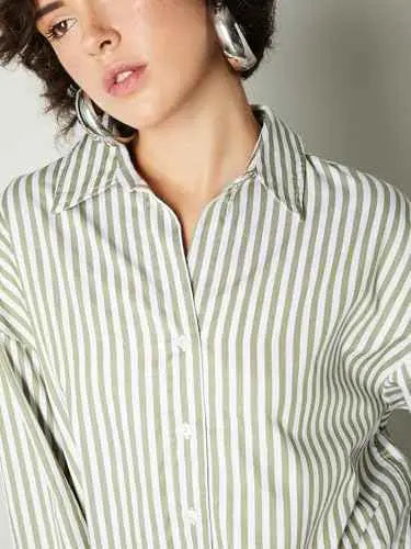 Max Women's Regular Fit Shirt (B24WCTFSWT168QS_Green SaumyasStore