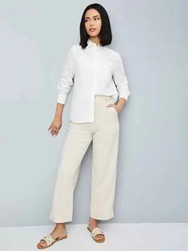 Max Women's Regular Fit Shirt (BRE17_Ivory SaumyasStore