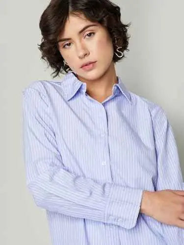 Max Women's Regular Fit Shirt (C24WCTFSWT124_Blue SaumyasStore