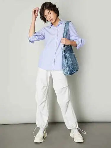 Max Women's Regular Fit Shirt (C24WCTFSWT124_Blue SaumyasStore