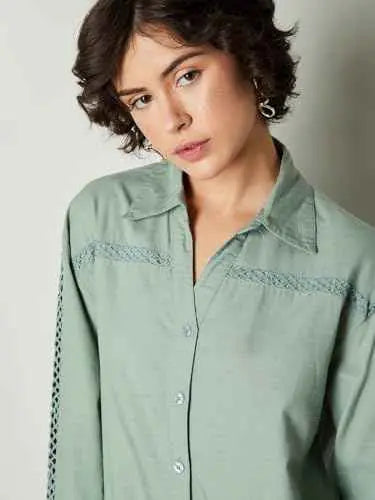 Max Women's Regular Fit Shirt (C24WCTFSWT126_Green SaumyasStore