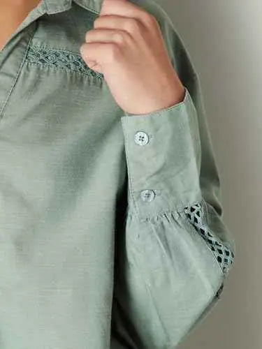 Max Women's Regular Fit Shirt (C24WCTFSWT126_Green SaumyasStore