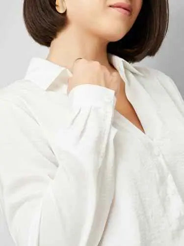 Max Women's Regular Fit Shirt (SFT3603_Ivory SaumyasStore