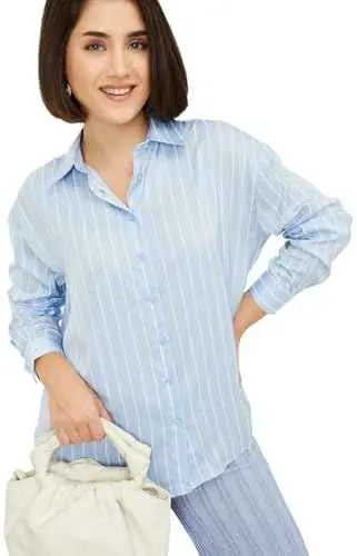 Max Women's Regular Fit Shirt (SFT3604_Blue SaumyasStore