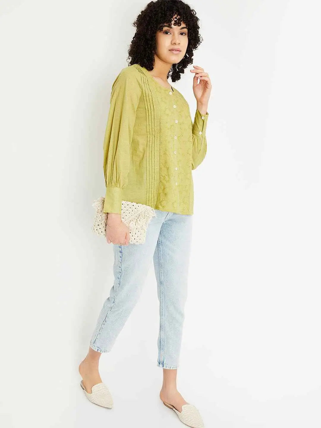 Max Women's Regular Fit Top (NM43002OLIVE_Olive SaumyasStore