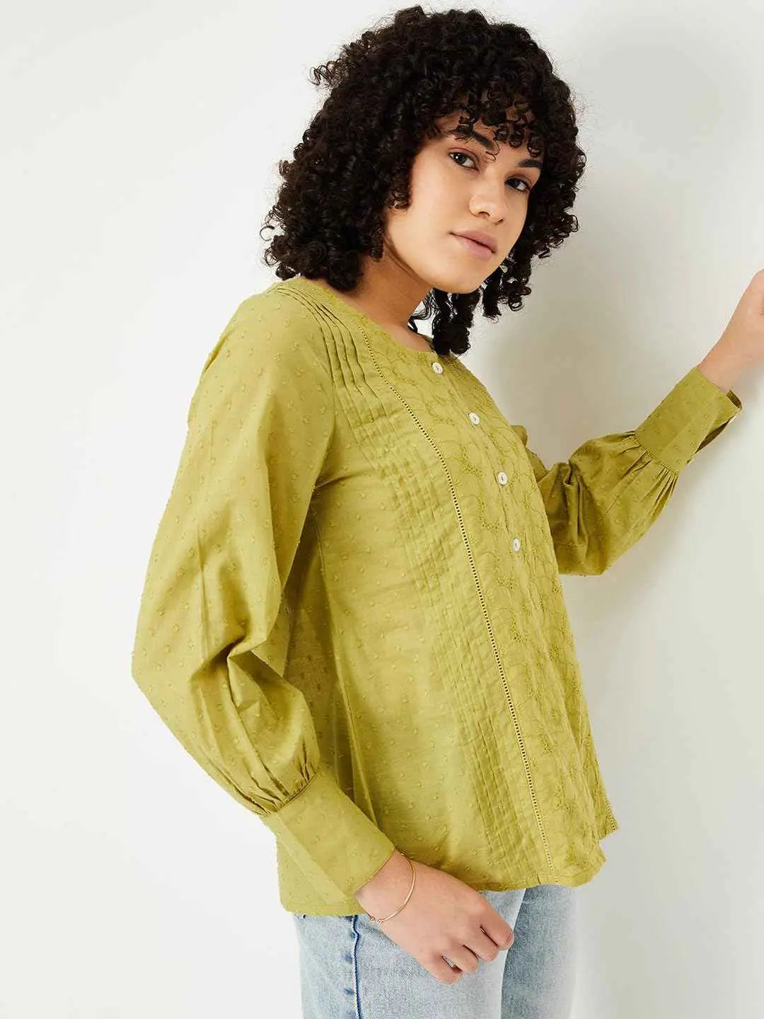 Max Women's Regular Fit Top (NM43002OLIVE_Olive SaumyasStore