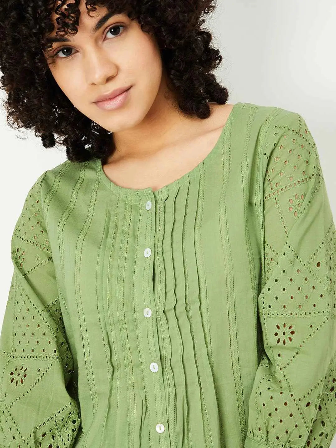 Max Women's Regular Fit Tunic (INDIE42005GREEN_Green SaumyasStore