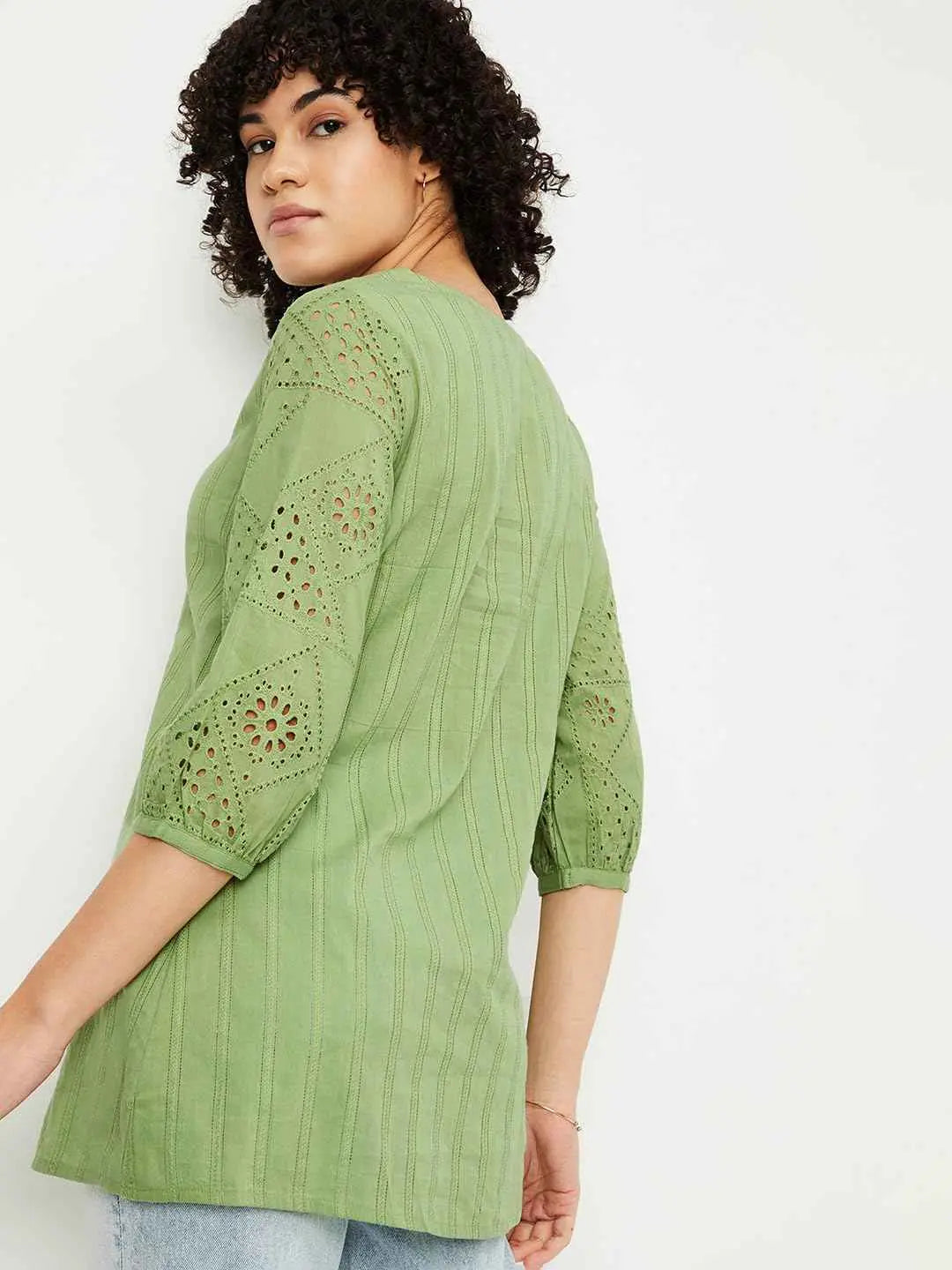 Max Women's Regular Fit Tunic (INDIE42005GREEN_Green SaumyasStore