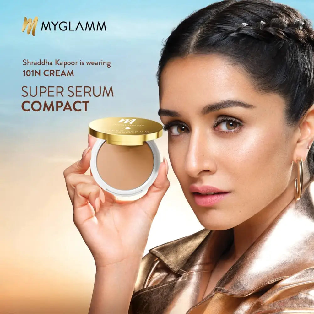 MyGlamm Super Serum Compact - 102W Beige 9g | Infused