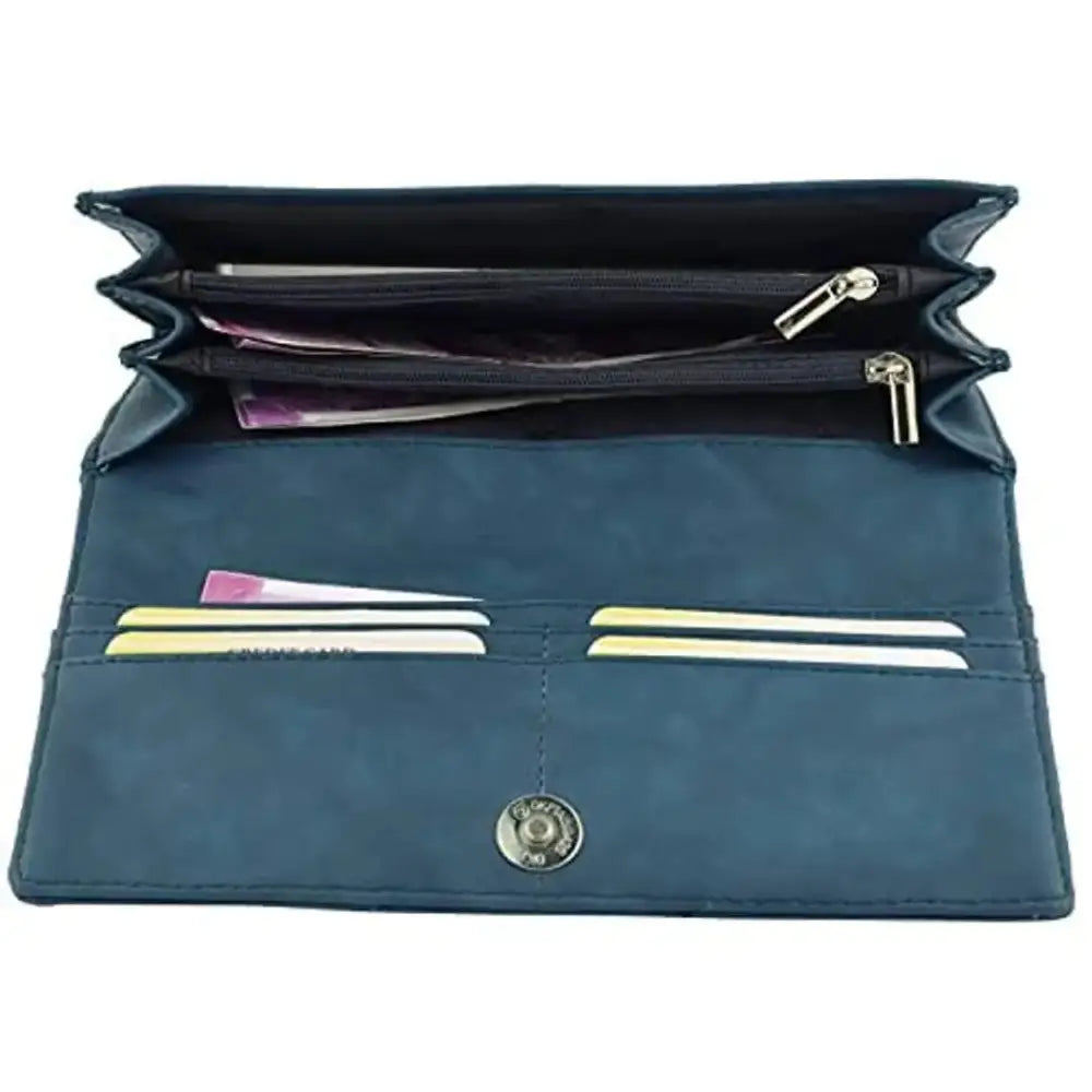 Nicoberry Blue Polyurethane Women's Wallet