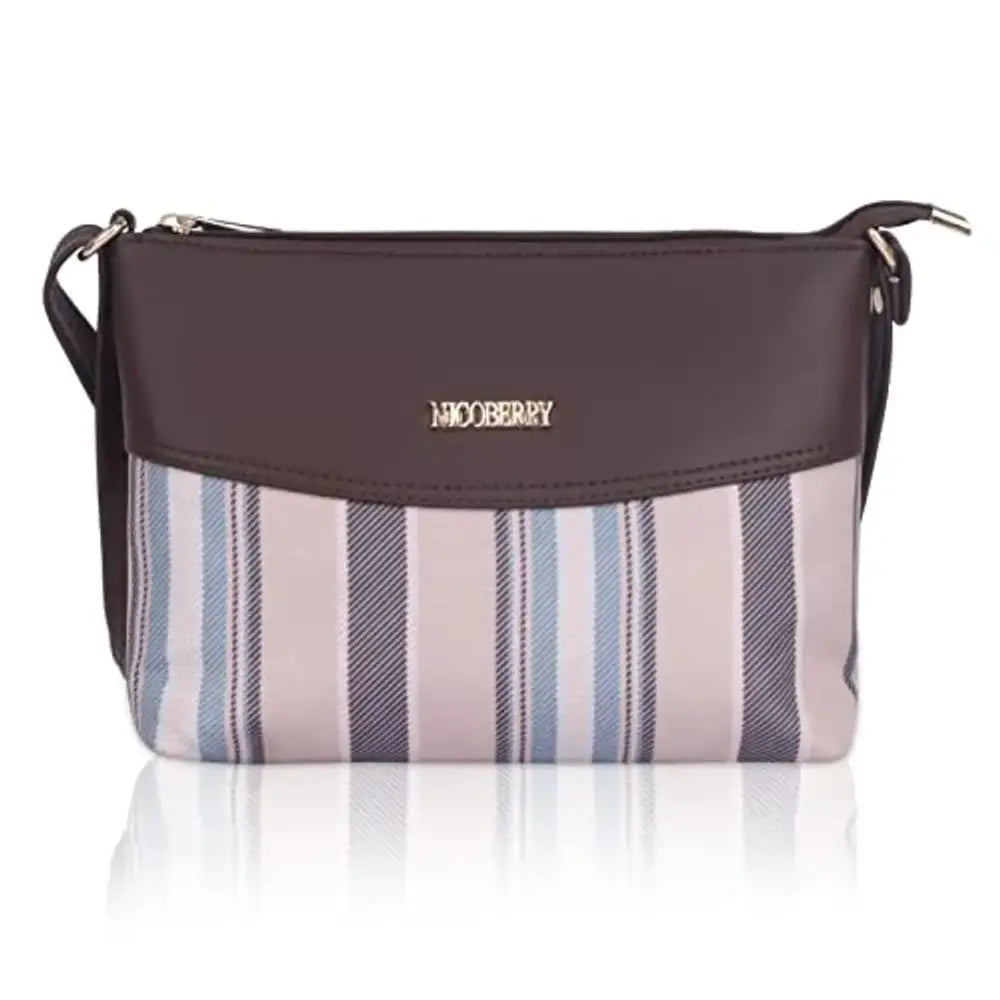 Nicoberry Printed canvas sling bag Women  (Brown)