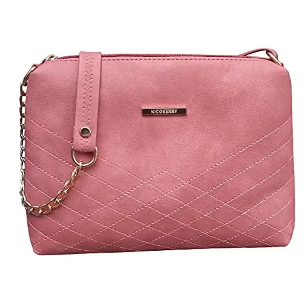 Nicoberry women & Girls stylish sling bag (Pink)