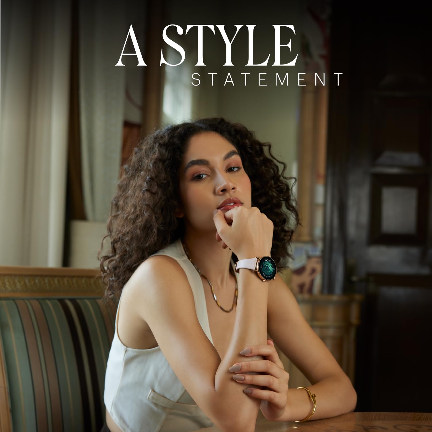 Noise Diva 2 Fashion Smart Watch for Women- Sleekest Dial, 36mm AMOLED Display, Snug Fit, Improved Female Cycle Tracker, BT Calling, Sleep Tracking, AI Voice Assistant, Password Protection-Silver Blue SaumyasStore