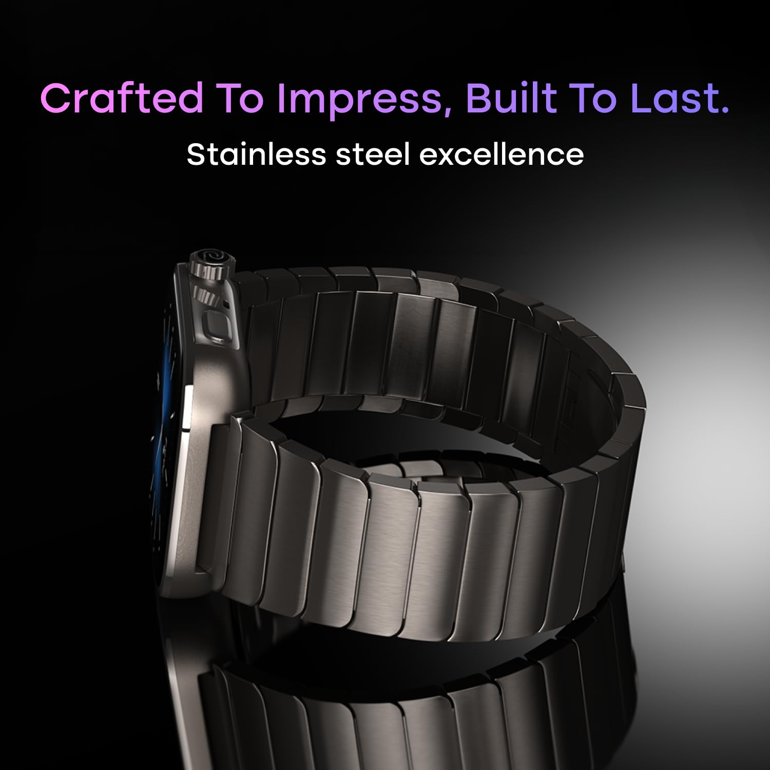 Noise Pro 6 Max Smart Watch:Intelligent AI, Endless AI Watch Faces, AI Companion, 1.96” AMOLED, Stainless Steel Build, Built-in GPS, 5 ATM, EN2 Processor, for iOS & Android(Green Titanium) SaumyasStore