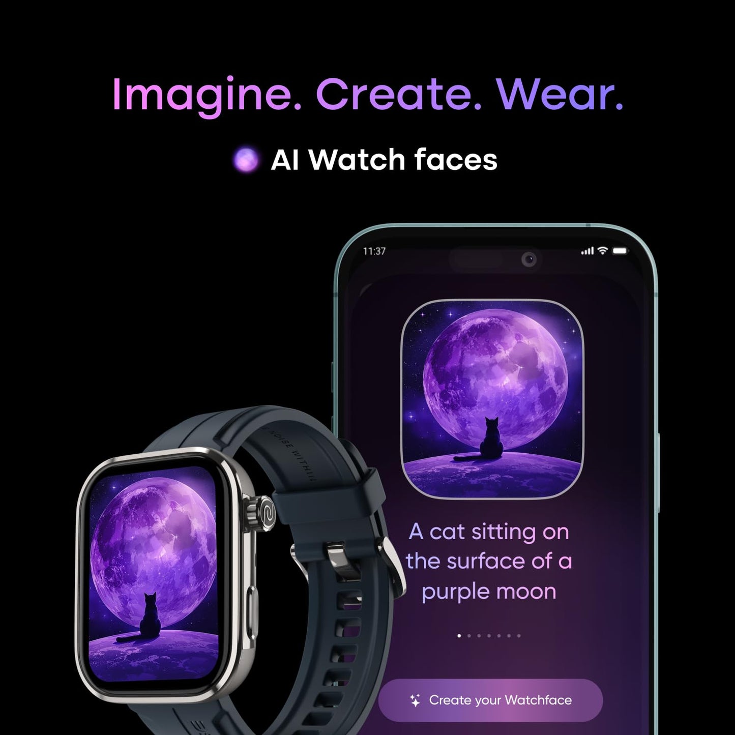 Noise Pro 6 Max Smart Watch:Intelligent AI, Endless AI Watch Faces, AI Companion, 1.96” AMOLED, Stainless Steel Build, Built-in GPS, 5 ATM, EN2 Processor, for iOS & Android(Jet Black) SaumyasStore