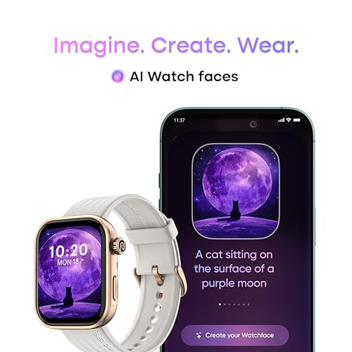 Noise Pro 6 Smart Watch:Intelligent AI, Endless AI Watch Faces, AI Companion, 1.85” AMOLED, EN2 Processor, Nebula UI 2.0, Emergency SOS, Compatible with iOS & Android(Ivory Gold) SaumyasStore