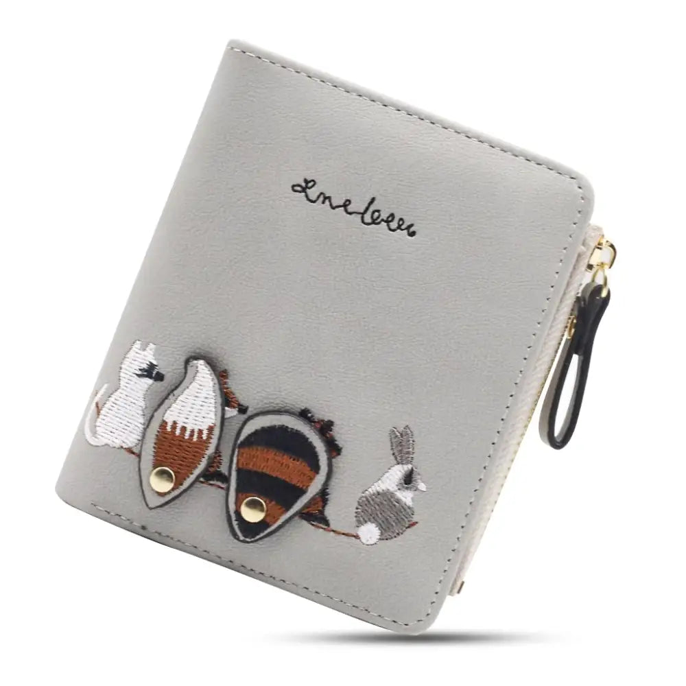 PALAY® Small Wallets for Women Cute Mini Animals Embroidery