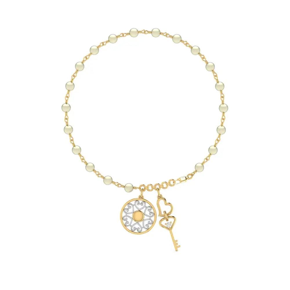 Pc Jeweller 18k (750) Yellow Gold With Diamond Bracelet For