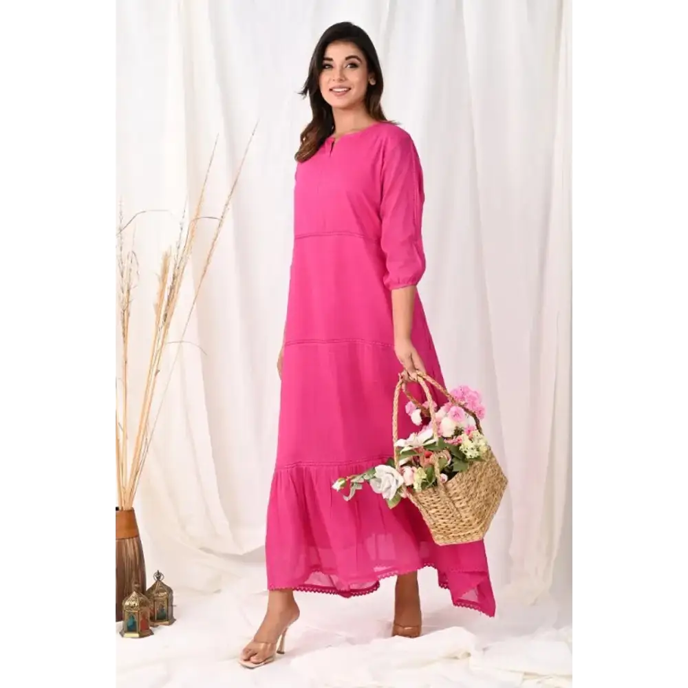 Pink Designer Cotton Dress