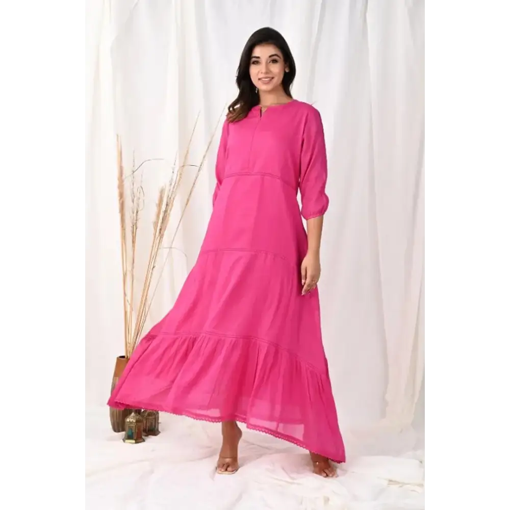 Pink Designer Cotton Dress