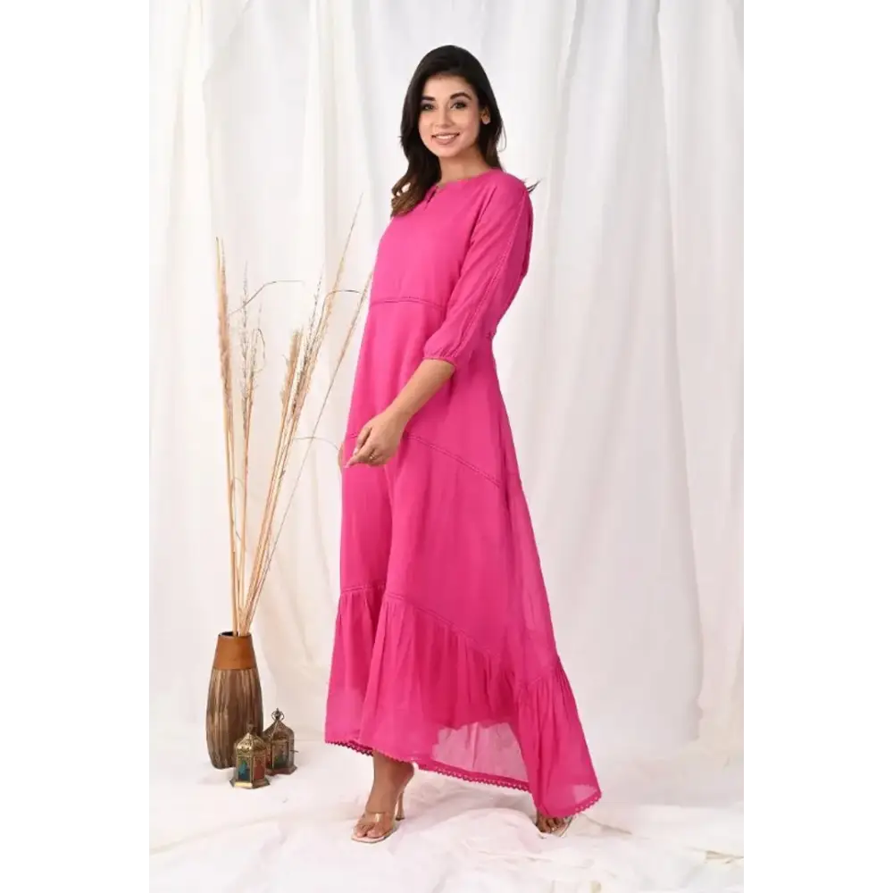 Pink Designer Cotton Dress