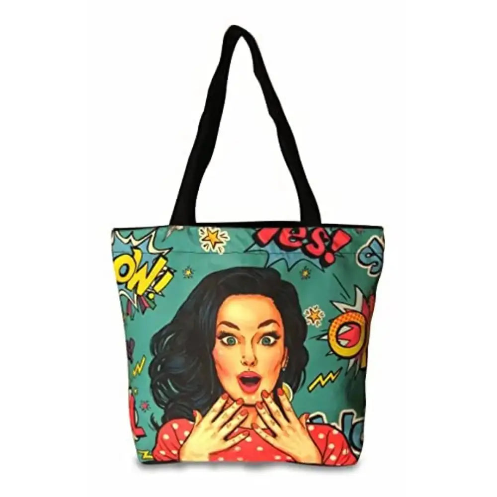 Planet Earth 100% Cotton Canvas Tote /Grocery/Shopping /Shoulder Bags with Zipper Reusable and Washable Printed designer Eco Friendly Tote Multipurpose Bags with Inner and Outer Pockets? (Group 8)