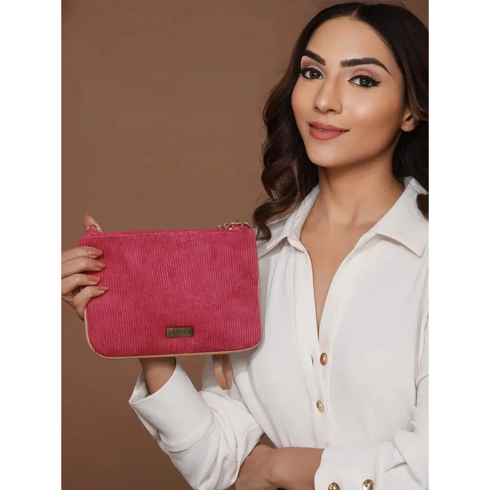 Priyaasi Pink Zipper Pouch for Girls & Women | Utility Gifts