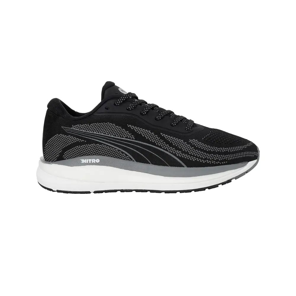 Puma Mens Magnify Nitro Knit Black-Castlerock-White Running