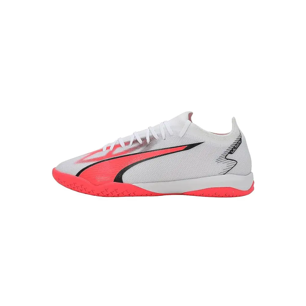 Puma Mens Ultra Match IT White-Black-Fire Orchid Football