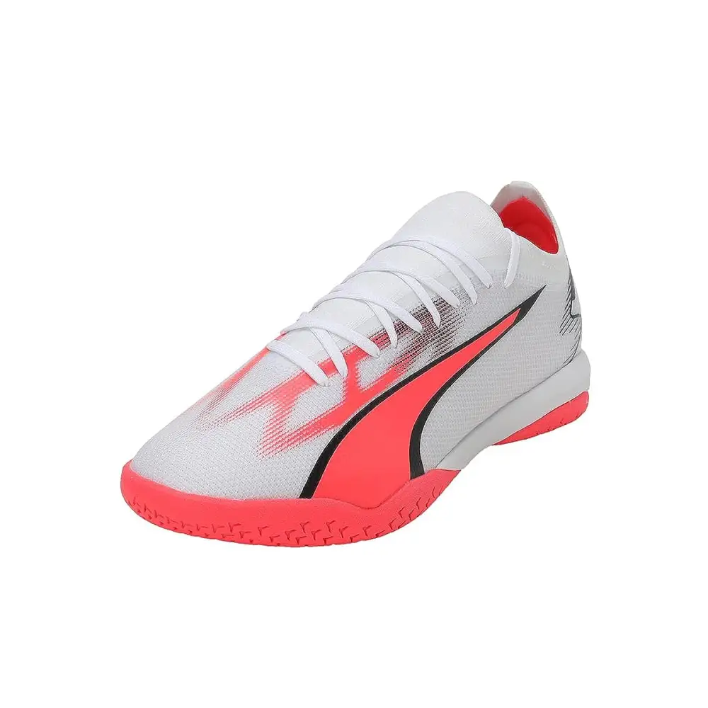 Puma Mens Ultra Match IT White-Black-Fire Orchid Football