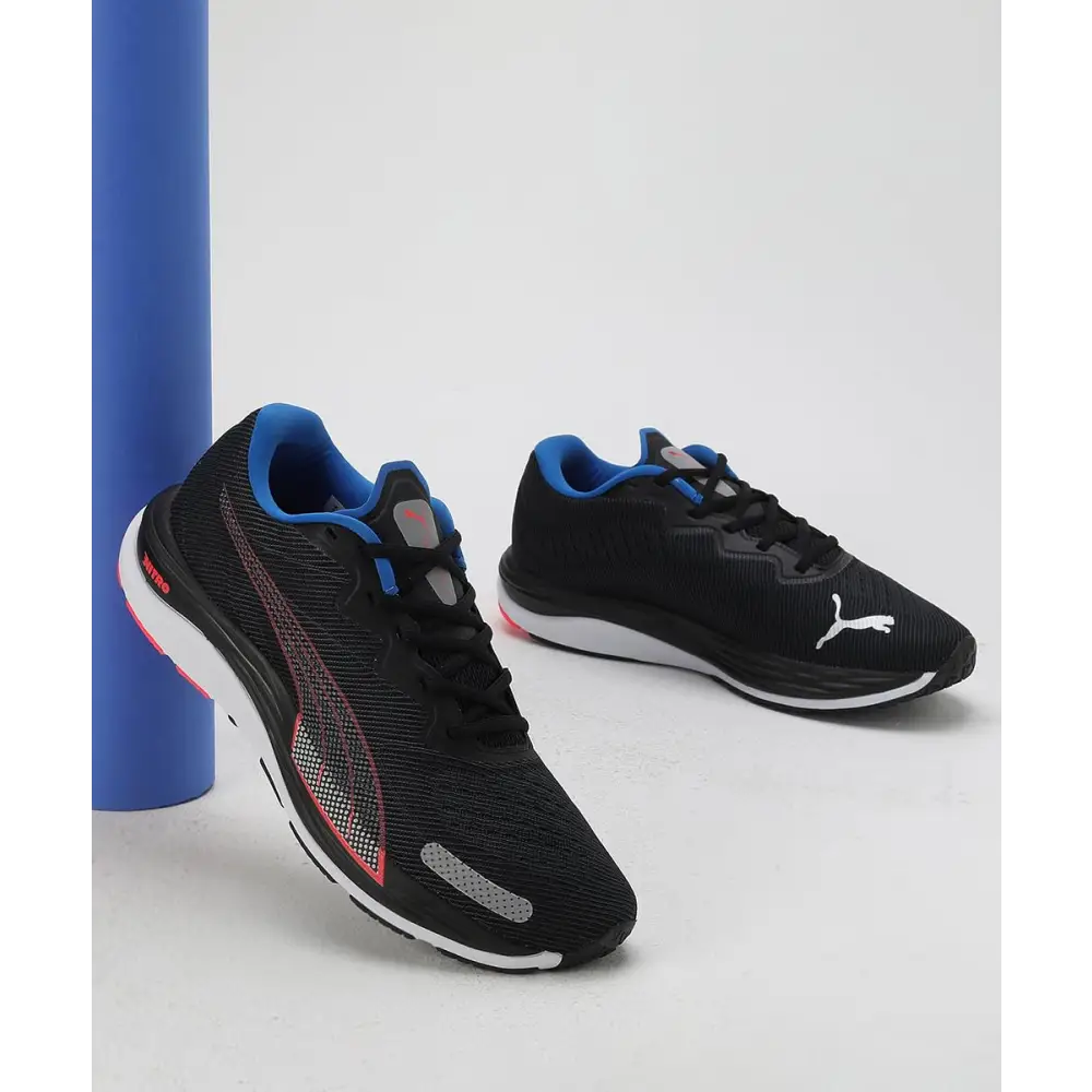 Puma Mens Velocity Nitro 2 Black-Fire Orchid-Ultra Blue