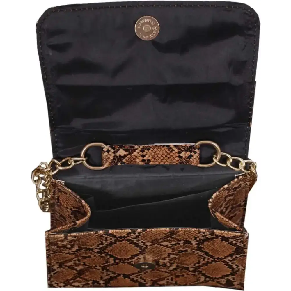 Python Skin Handbag For Girl's & Women (Brown)