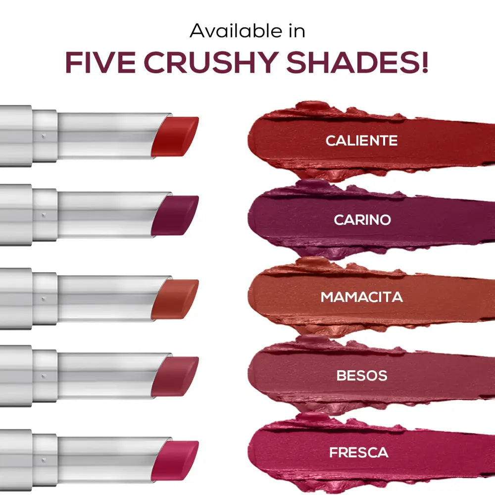 RENEE Crush Glossy Lipstick Cariño 4gm Non-Drying Highly