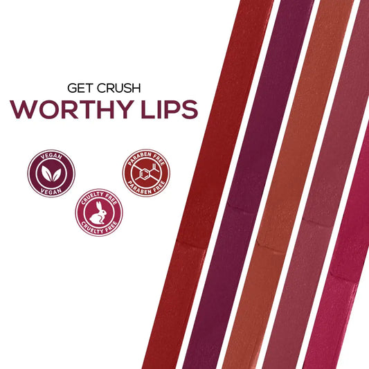 RENEE Crush Glossy Lipstick Cariño 4gm Non-Drying Highly
