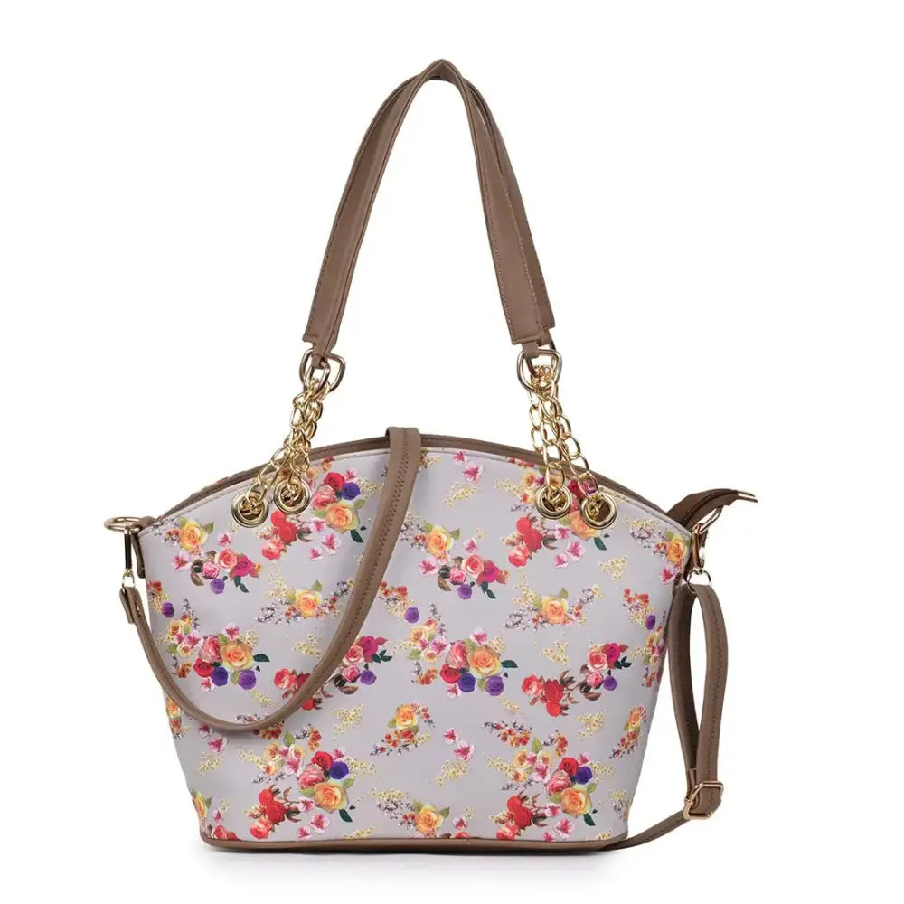 ROMOFY Casual Printed Synthetic Leather Fashionable Crossbody/Shoulder Daytrip Handbag For Women Beige