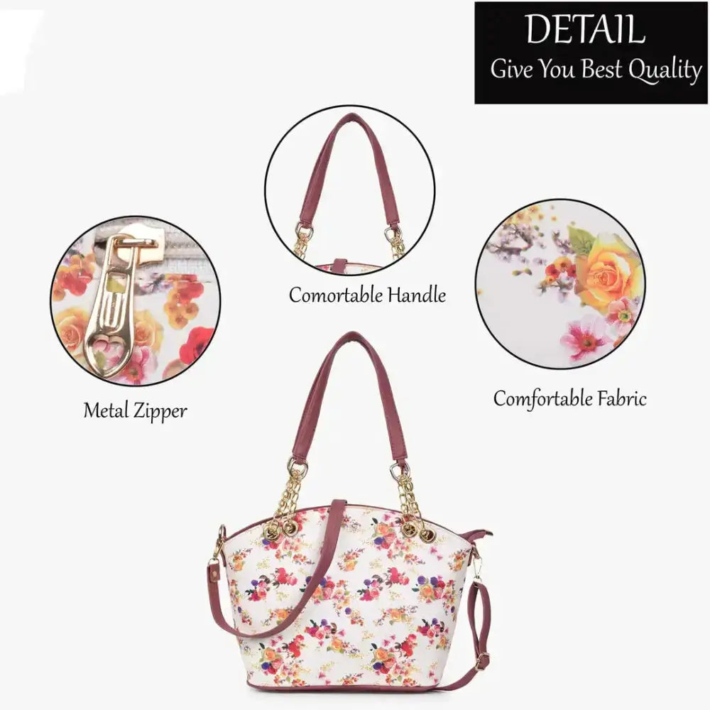 ROMOFY Casual Printed Synthetic Leather Fashionable Crossbody/Shoulder Daytrip Handbag For Women