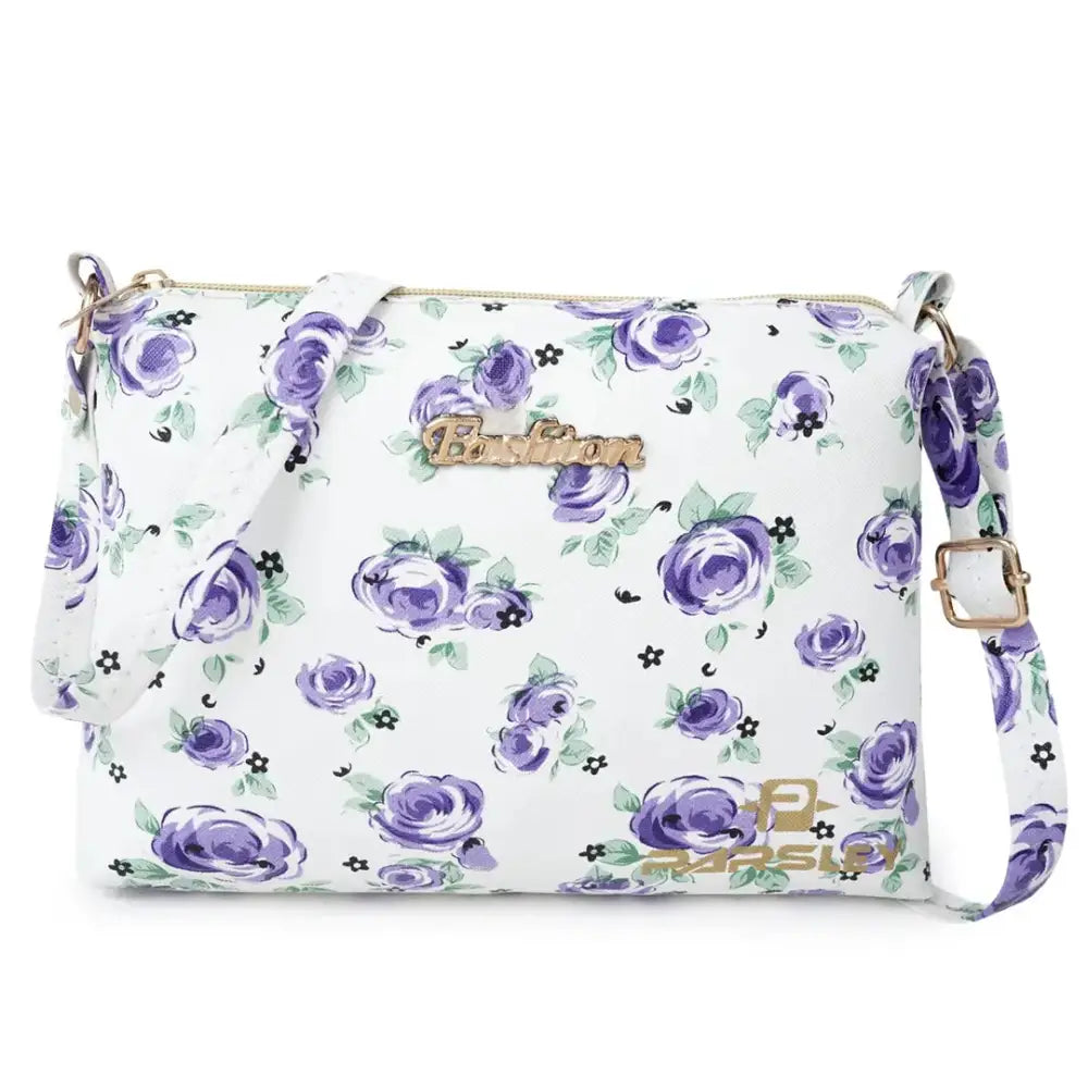 ROMOFY PARSLEY Synthetic Leather Stylish Gorgeous attractive trendy floral printed ladies crossbody women sling bag