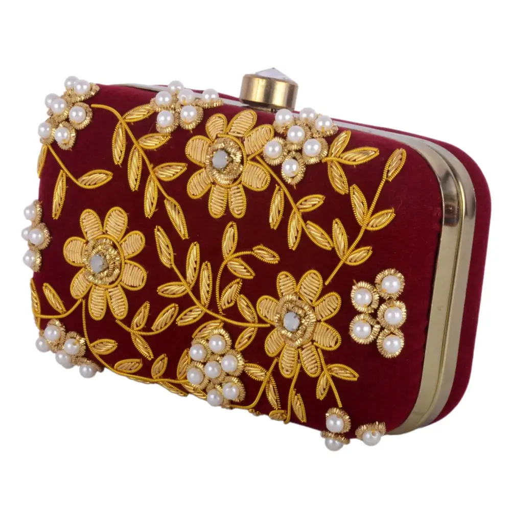 Red Fabric Clutches for Women