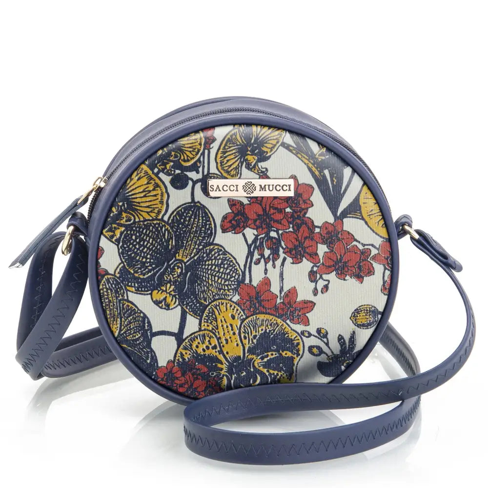 SACCI MUCCI Women’s Classic Round Sling Bag-Orchid Pattern