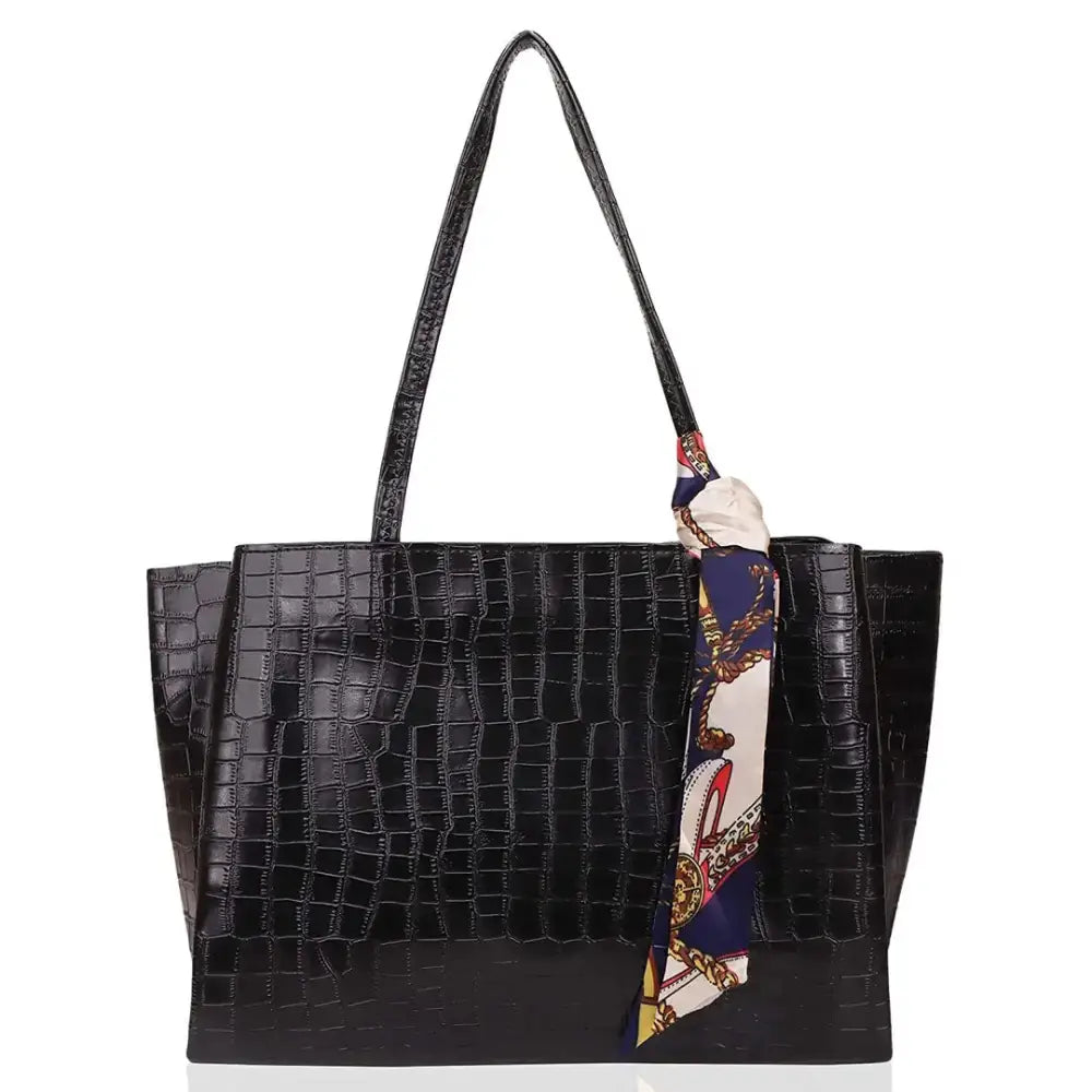 Sanverse Classic Stylish Tote Bags for Working Ladies Women  Girls Formal Handbag (Black)