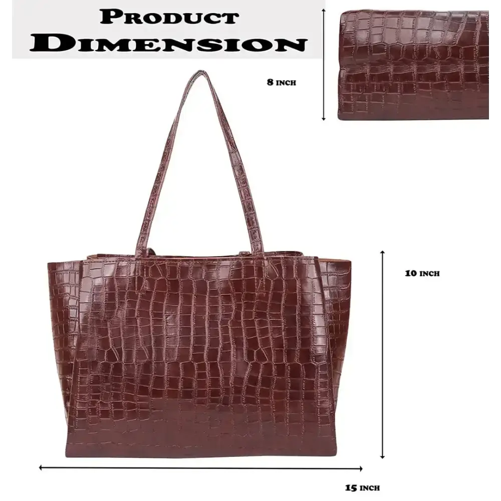 Sanverse Classic Stylish Tote Bags for Working Ladies Women  Girls Formal Handbag (Coffee)