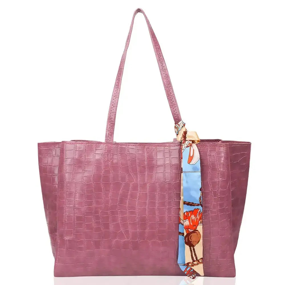 Sanverse Classic Stylish Tote Bags for Working Ladies Women  Girls Formal Handbag (Pink)