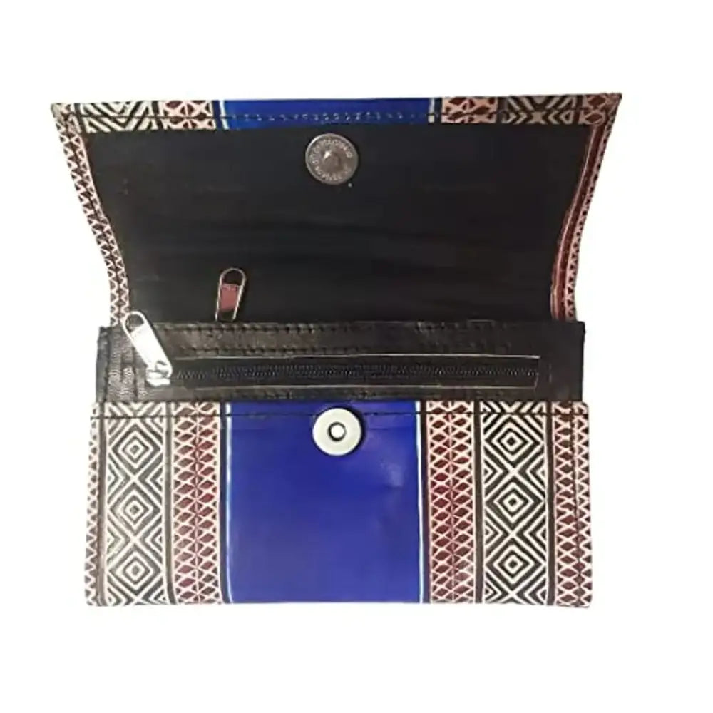 SilkyKraftz Handcrafted Genuine Shantiniketan Leather Clutch Bag Purse for Girls and Women