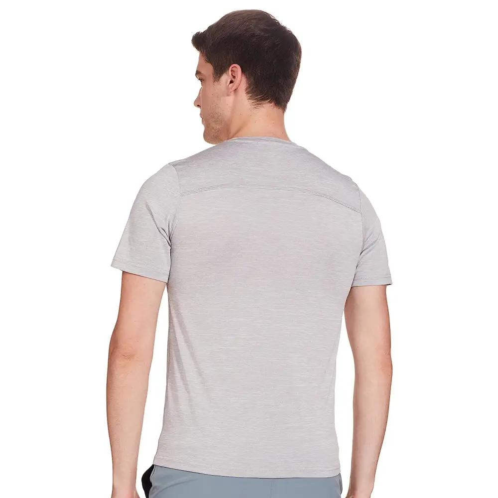 Skechers Men’s Solid Regular T-Shirt (Gray) - T-Shirts