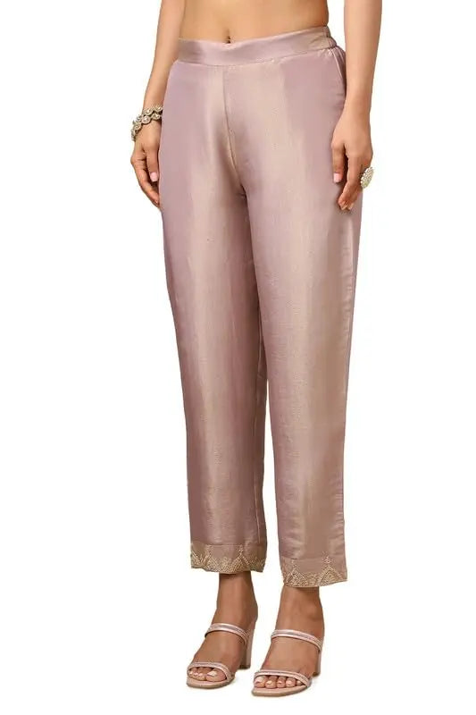 Soch Womens Purple Yoke Embroidery Tissue Suit Set With Cutdana SaumyasStore