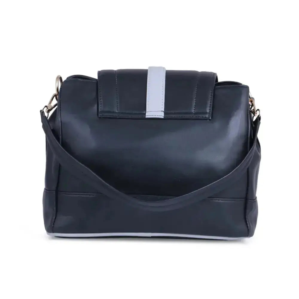 Stylish Black PU Solid Sling Bags For Women