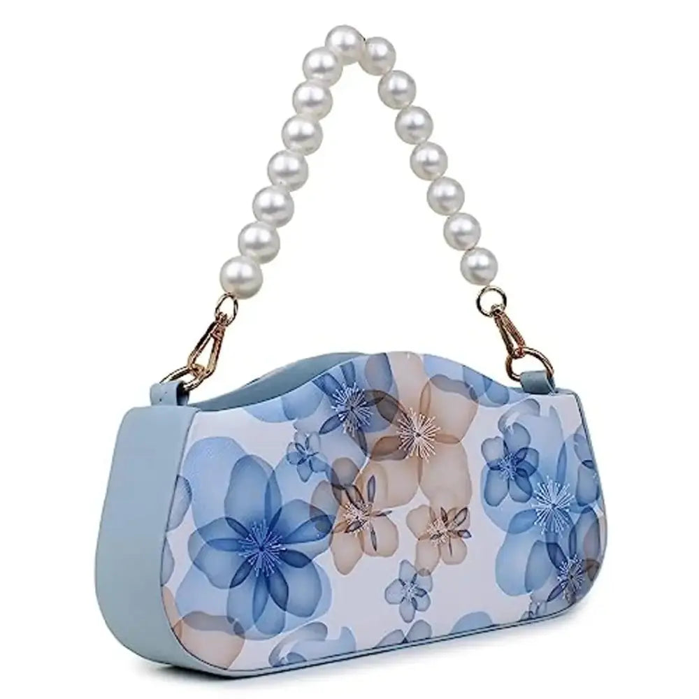 Stylish Blue PU Solid Handbags For Women