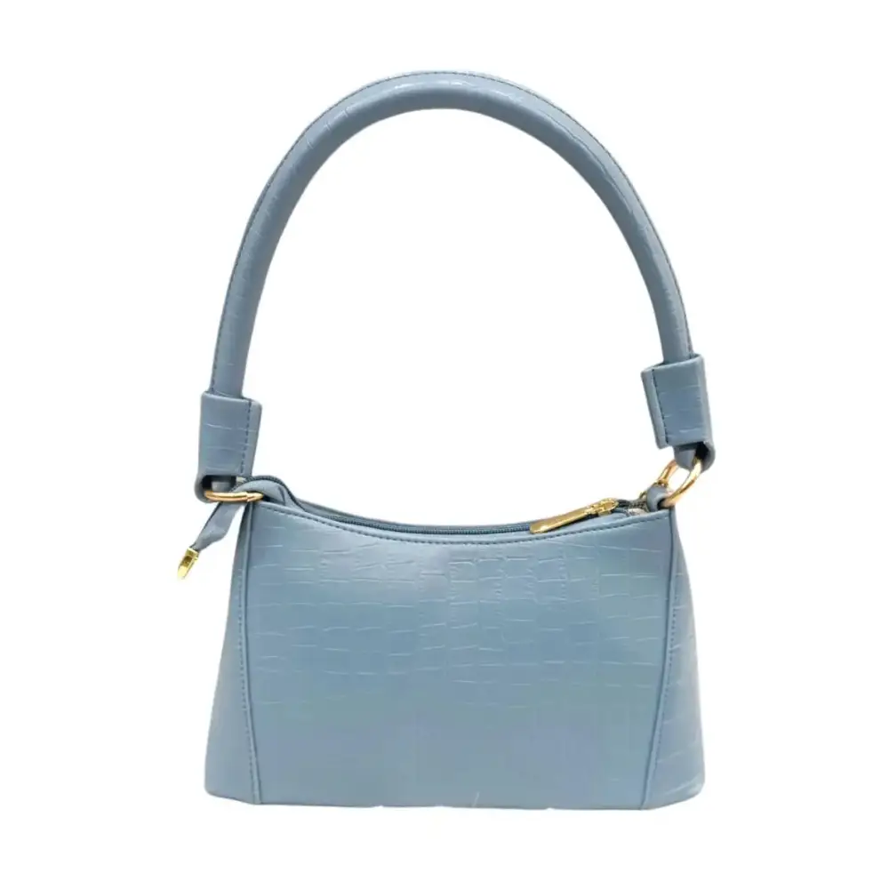 Stylish Blue Vegan Leather Self Pattern Sling Bags For Women