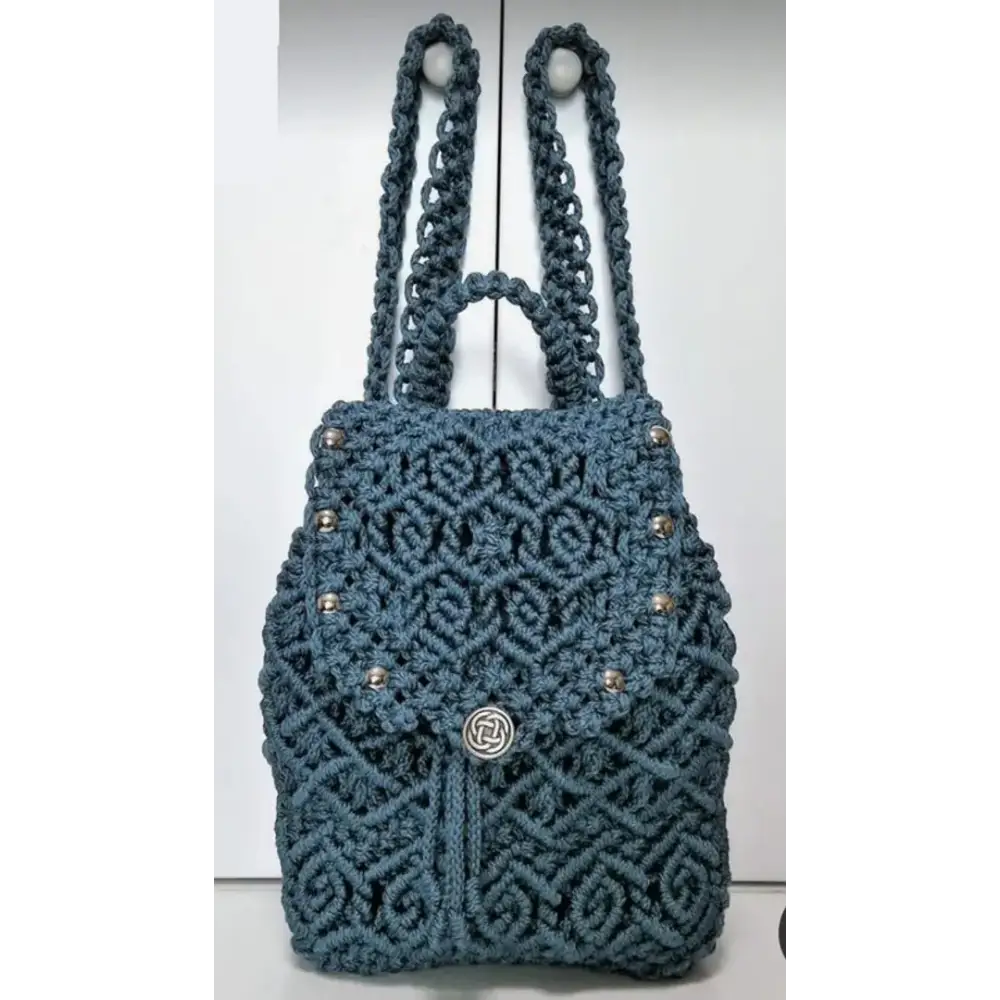 Stylish Blue Wool Handbag For Women